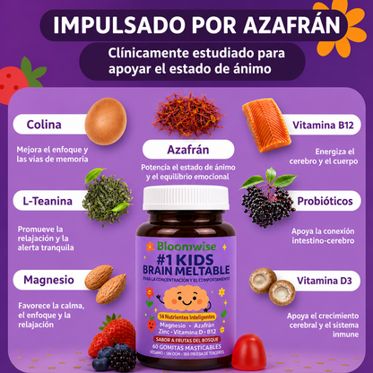 Gomitas de azafrán para mejorar el estado de ánimo y la concentración en niños